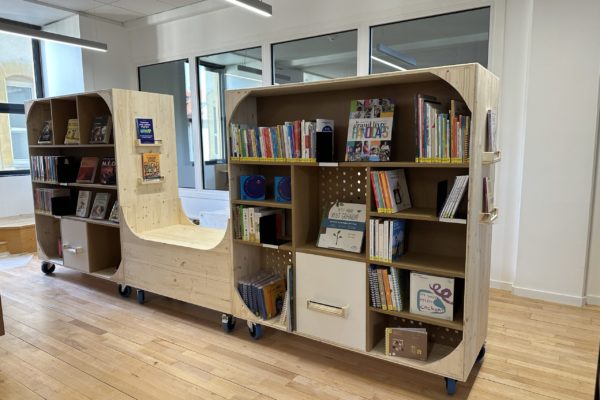 Conception et aménagement mobilier "Lire autrement" bibliothèque Manufacture Nancy, 2024